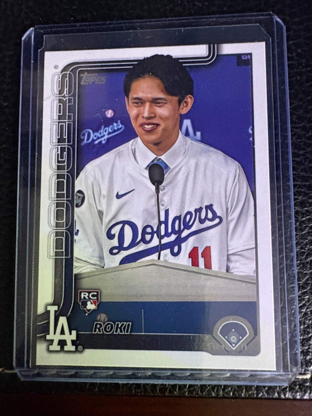 2025 Topps Riki Sasaki Dodgers Baseball Rookie Card.